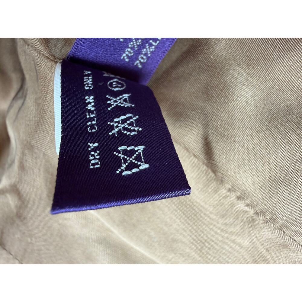Ralph Lauren Collection Blazer Womens 6 Tan Herringbone Wool Cashmere Luxury - Picture 12 of 13